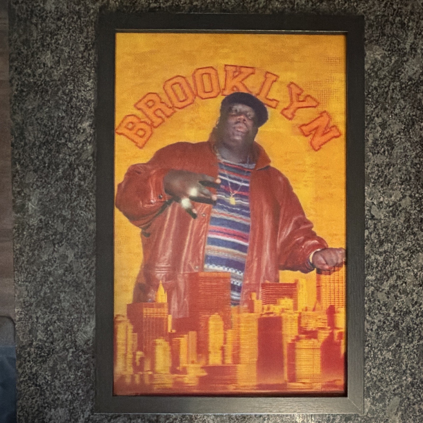Notorious BIG Biggie Smalls 3D Brooklyn Framed Wall Art Poster NEW 12×18