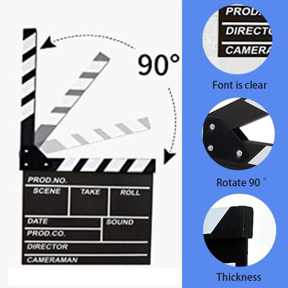 Director Movie Clapper Board Video Clapboard Film Slate Vintage Black