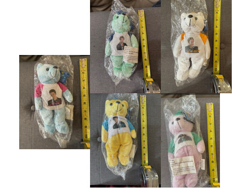 NSYNC – (5) PLUSH BEARS – DATED 2000 – IN ORIGINAL PACKAGING