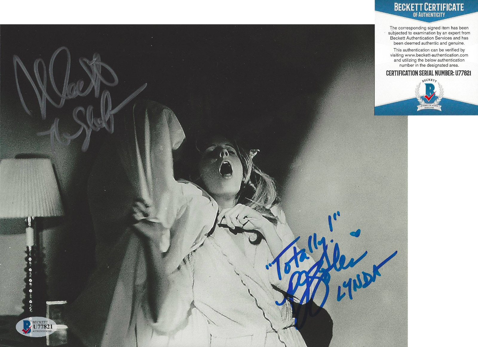 NICK CASTLE & P.J. SOLES SIGNED HALLOWEEN 8×10 MOVIE PHOTO PROOF BECKETT COA BAS
