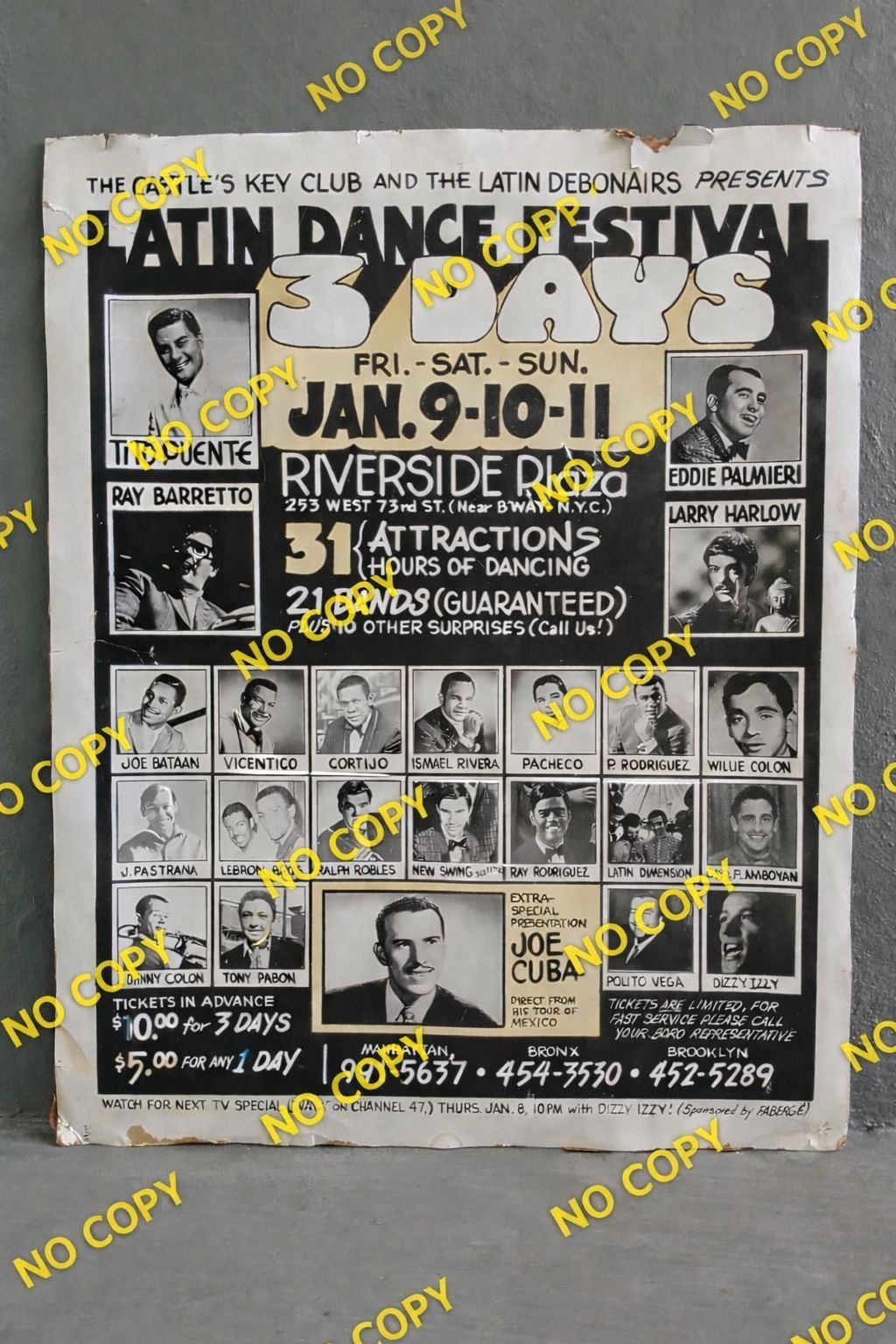 Pioneers Latin Salsa/Festival Poster- NYC 1960s/Copy 16″x20″
