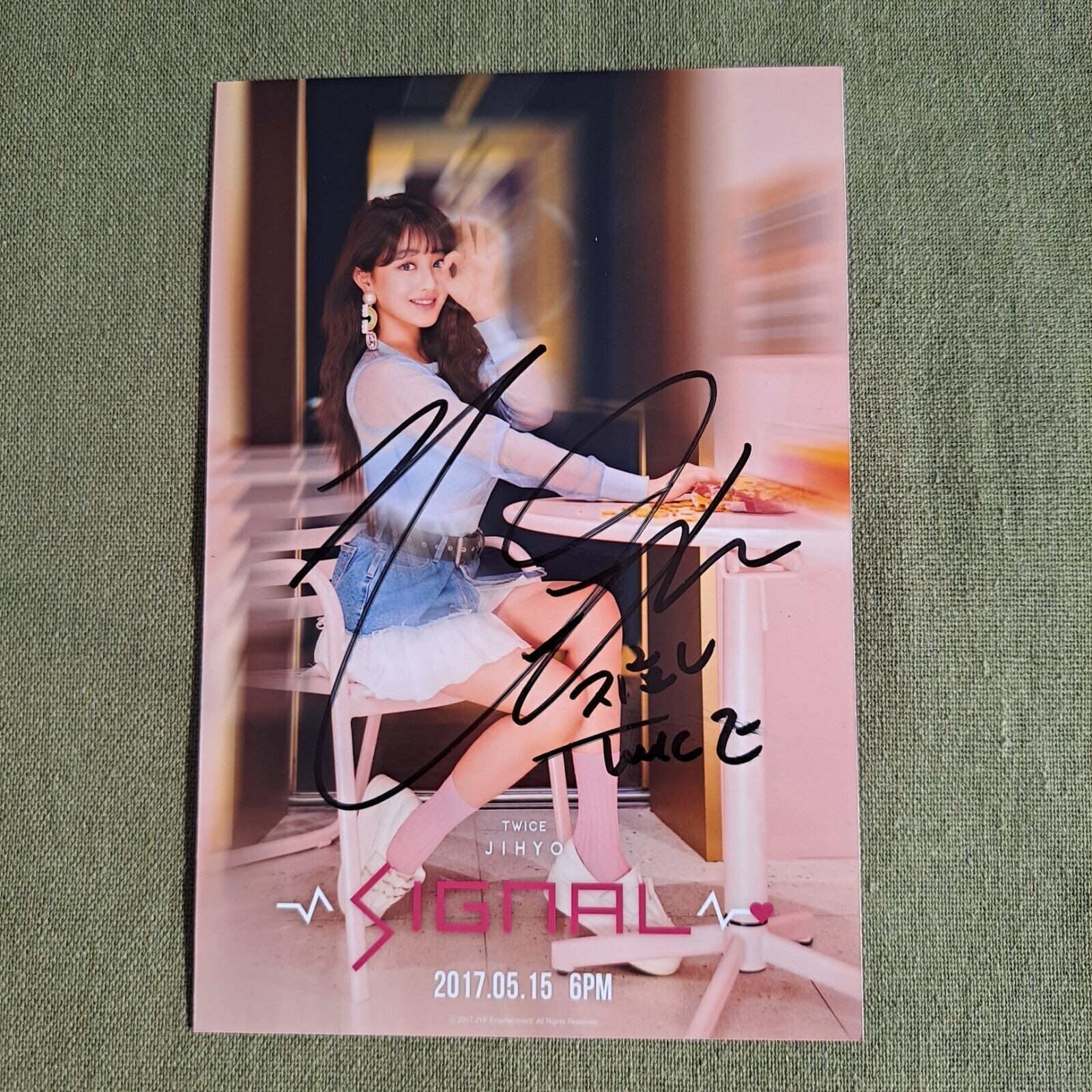 TWICE SIGNAL Autographed Signed Photo 4*6 K-POP Collection A