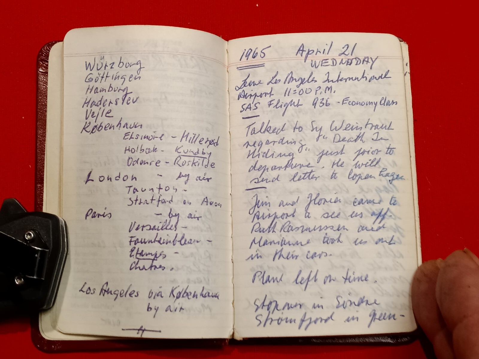 J. Melchior. Famous Sci Fi filmaker. 1965 Europe travel journal. Very Rare.