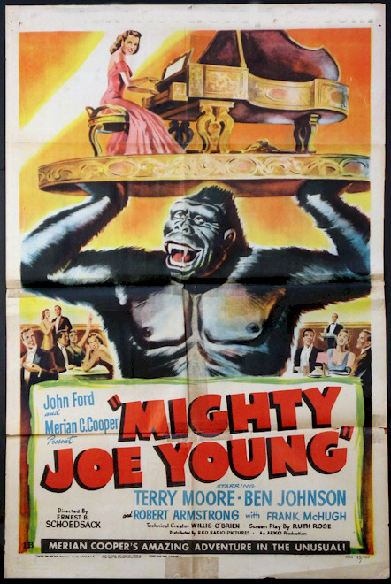 MIGHTY JOE YOUNG Original Vintage HORROR One Sheet Movie Poster King Kong 1949