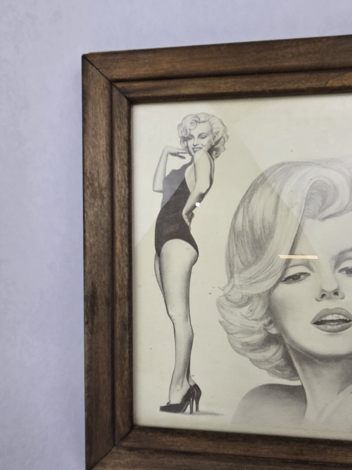 Vintage Marilyn Monroe Framed Hand Drawn Sketch Art Michael Irvin 1986