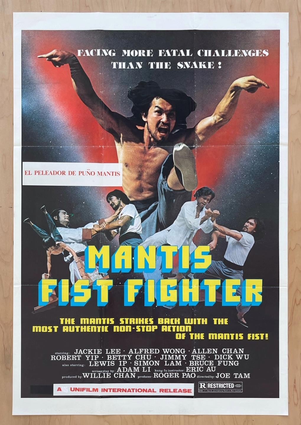 MANTIS FIST FIGHTER (1980) Martial Arts Movie Poster Slapstick Action Comedy