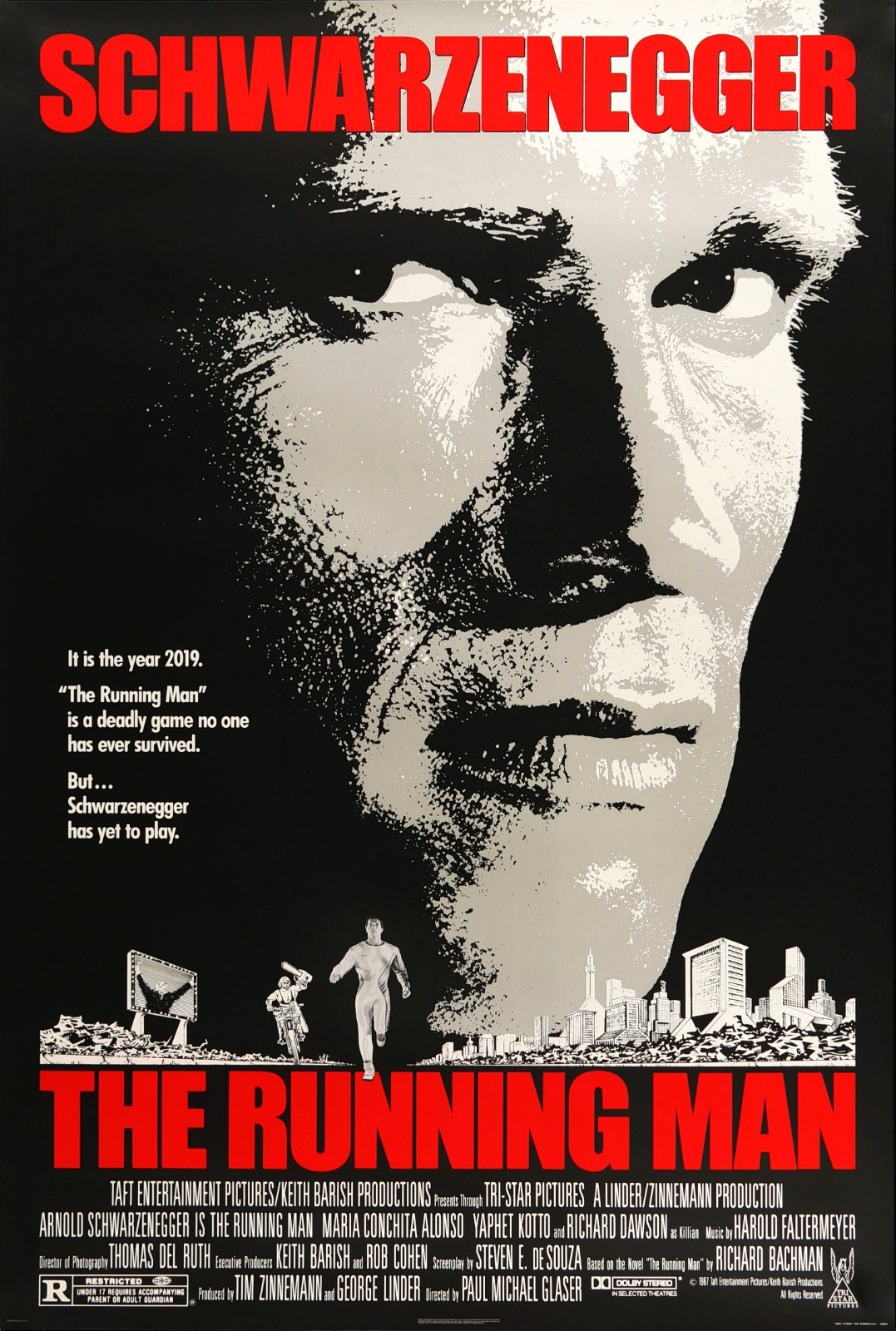The Running Man movie poster (a) – 11 x 17 inches – Arnold Schwarzenegger