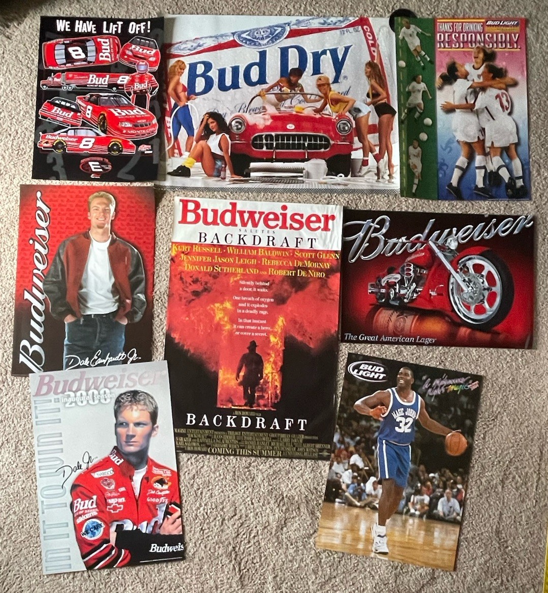 Misc Beer Posters-BACKDRAFT movie Budweiser-US Women Soccer-Dale Earnhardt-Magic