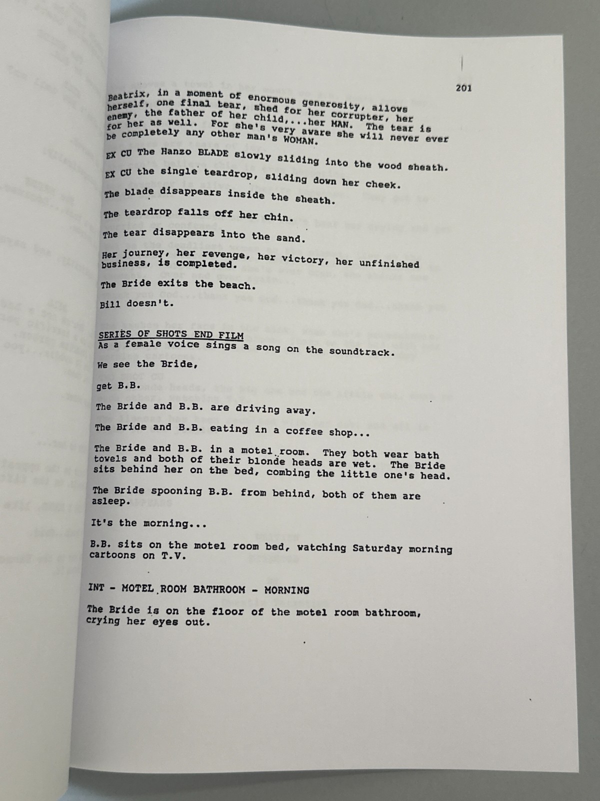 Kill Bill Screenplay Final Draft Quentin Tarantino Uma Thurman 2003 Movie Script