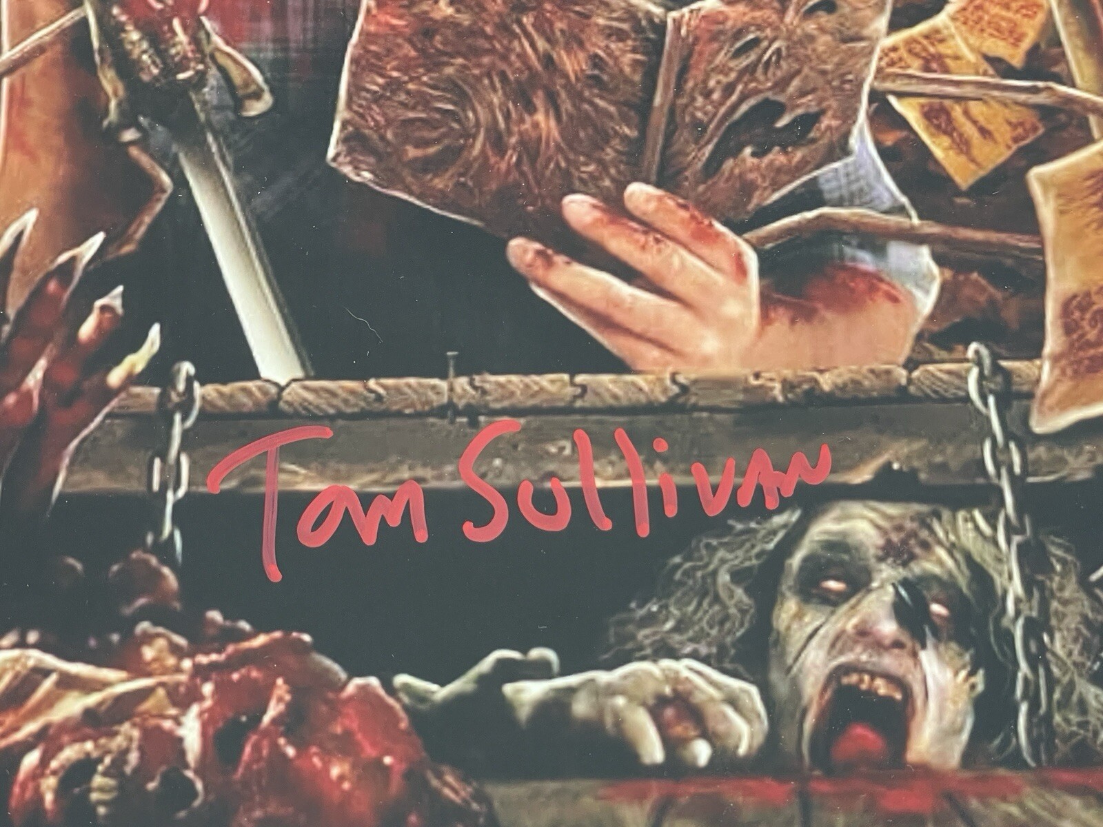 Tom Sullivan Signed 11×14 Photo Evil Dead Necronomicon Book Army Of Darkness JSA