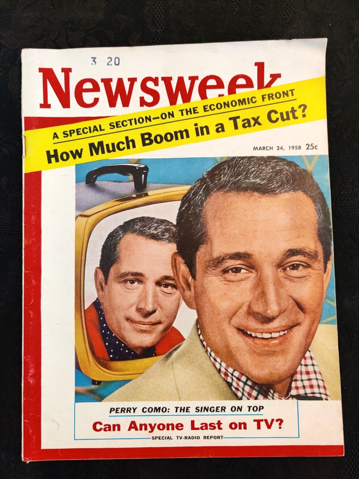 Vintage Newsweek Magazine Singer Perry Como Cover TV Radio Report March 24 1958