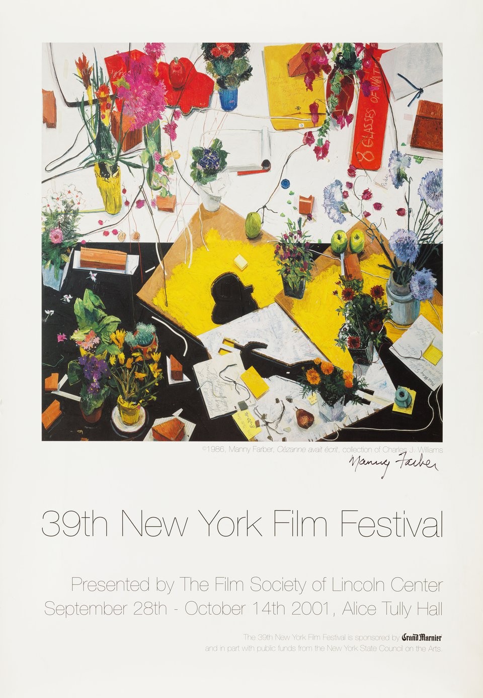 39th New York Film Festival 2001 U.S. One Sheet Poster Signed by Manny Farber
