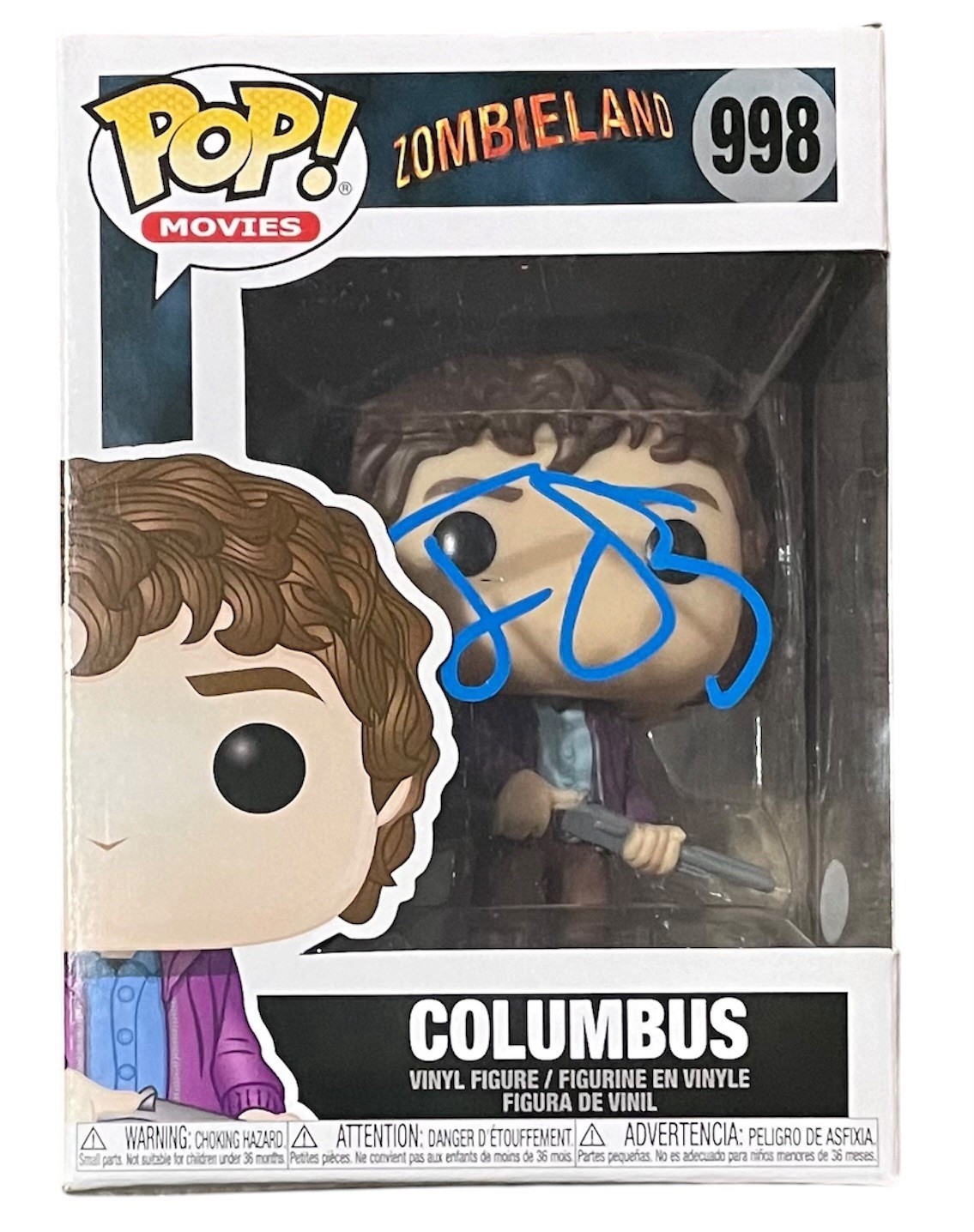 Jesse Eisenberg Signed Autographed Zombieland Columbus Funko Pop 998 ACOA