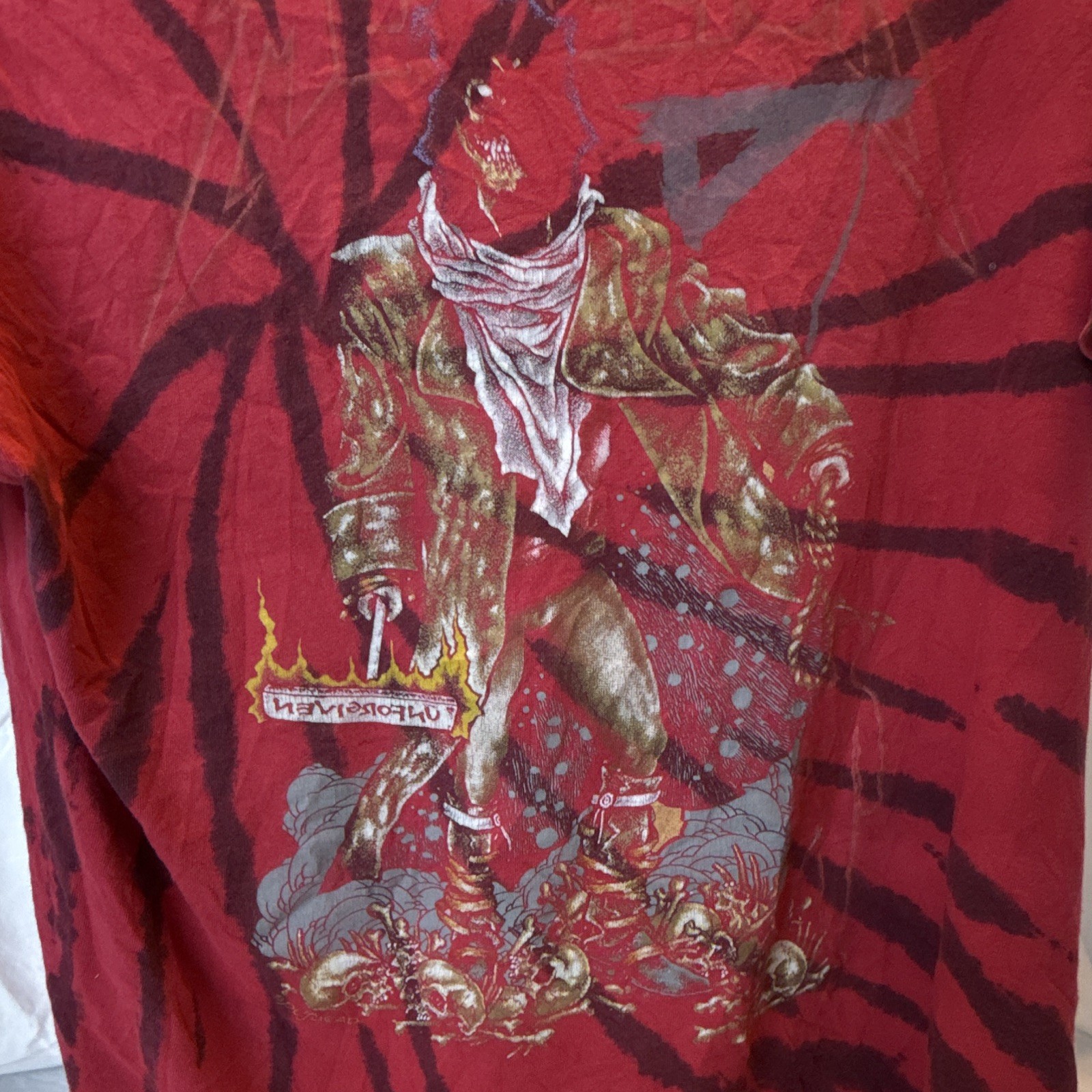 Metallica Original Red Tie-Dye Graphic T-Shirt Size S Rock & Pop Music Tee