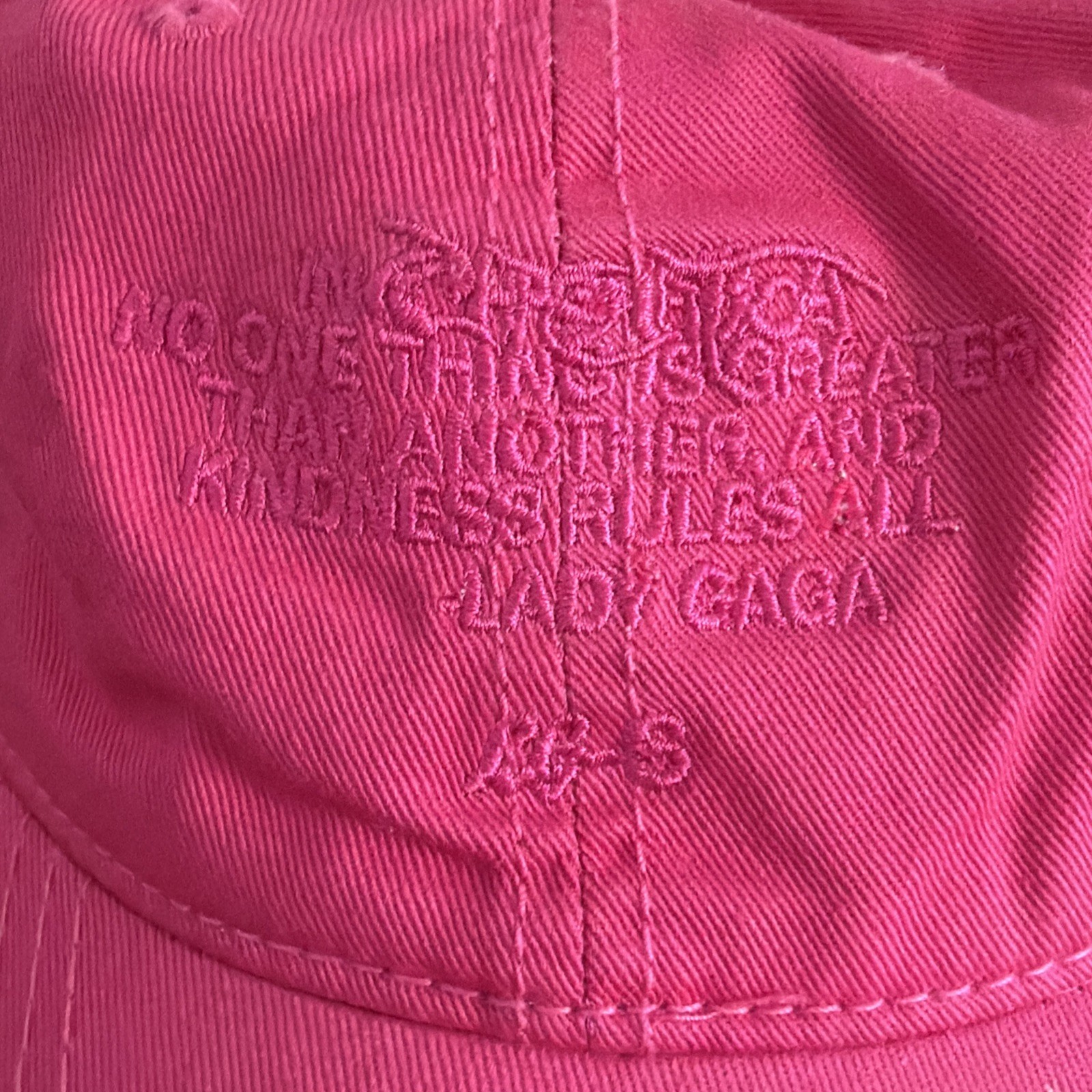 Lady GAGA Pink Kindness Rules All Dad Hat Baseball Cap Adjustable Rare