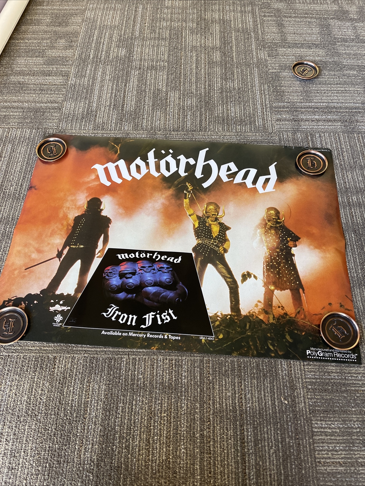 #97 Motorhead 1982 Iron Fist Original Vintage Record 22” X 31” Promo Poster