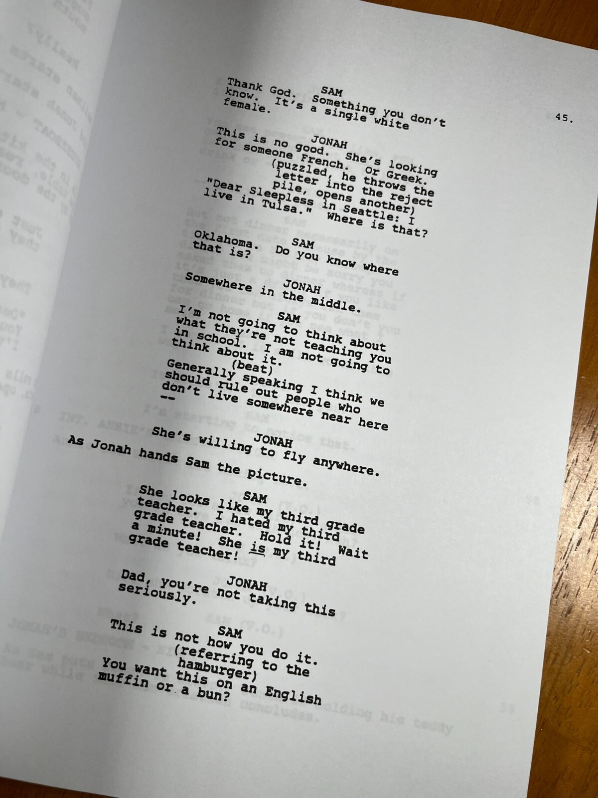 Sleepless in Seattle Script Signed- Autograph Reprints- 119 Pages- Tom Hanks