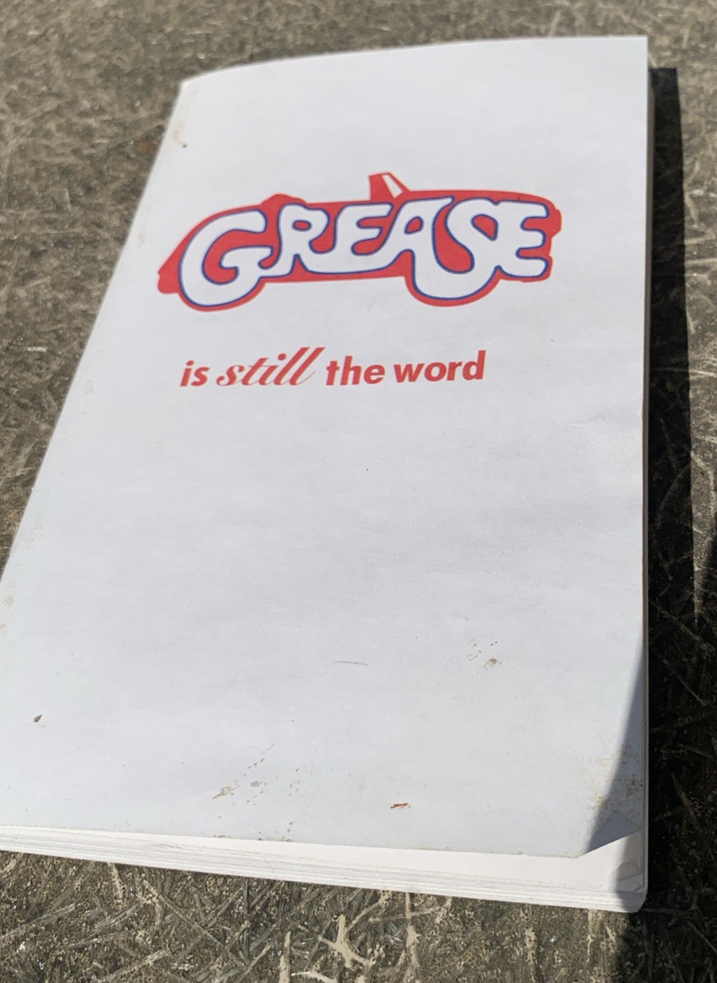 GREASE 1977 Paramount Screenplay Booklet, 4th Draft