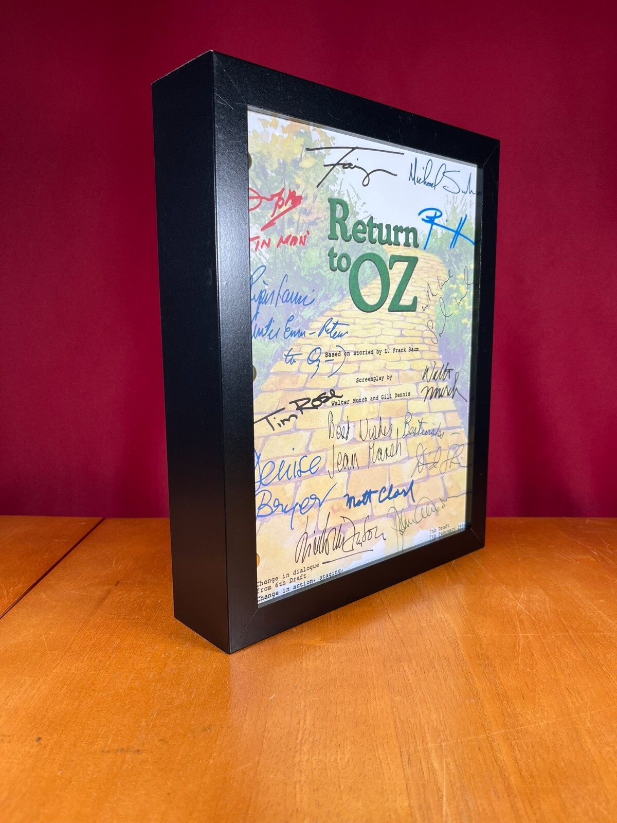 Return to Oz Script Signed- Autograph Reprints- Wizard of Oz Sequel