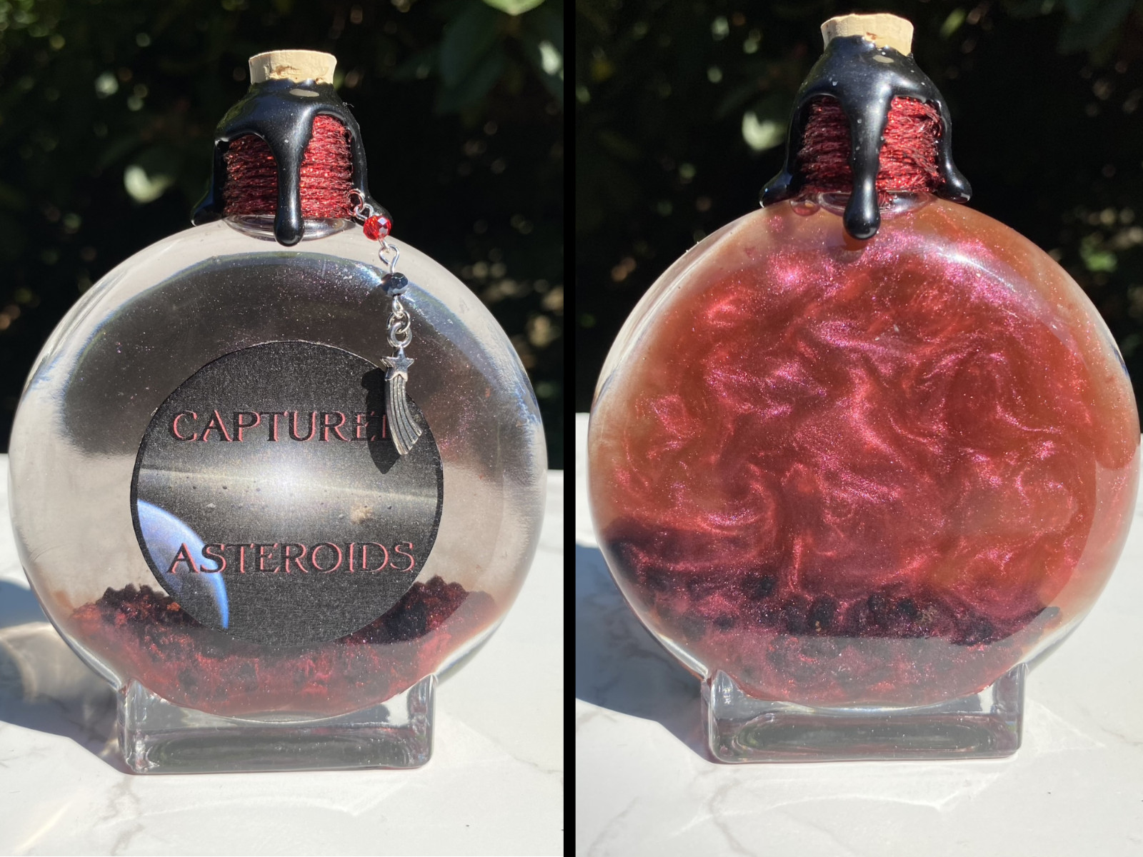 Captured Asteroids Decorative Color Changing Potion Bottle Bookshelf Decor