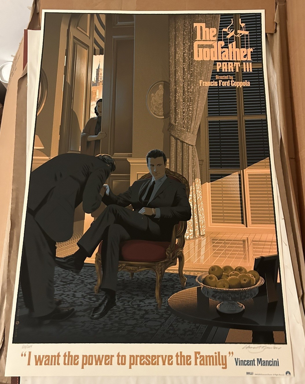 Godfather 3 III Poster Screen Print SIGNED Numbered Laurent Durieux Mondo