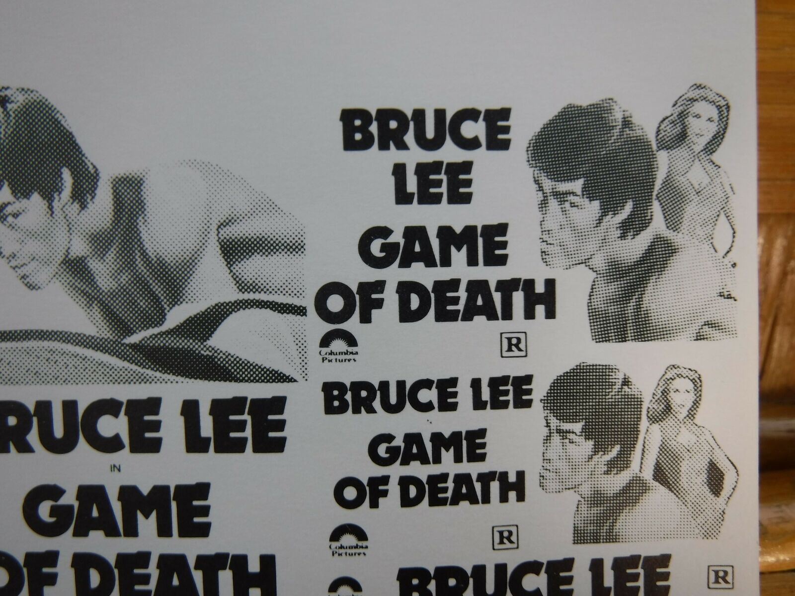 GAME OF DEATH Movie Mini Ad Sheet VTG Advertising Poster Clip Art Film Bruce Lee