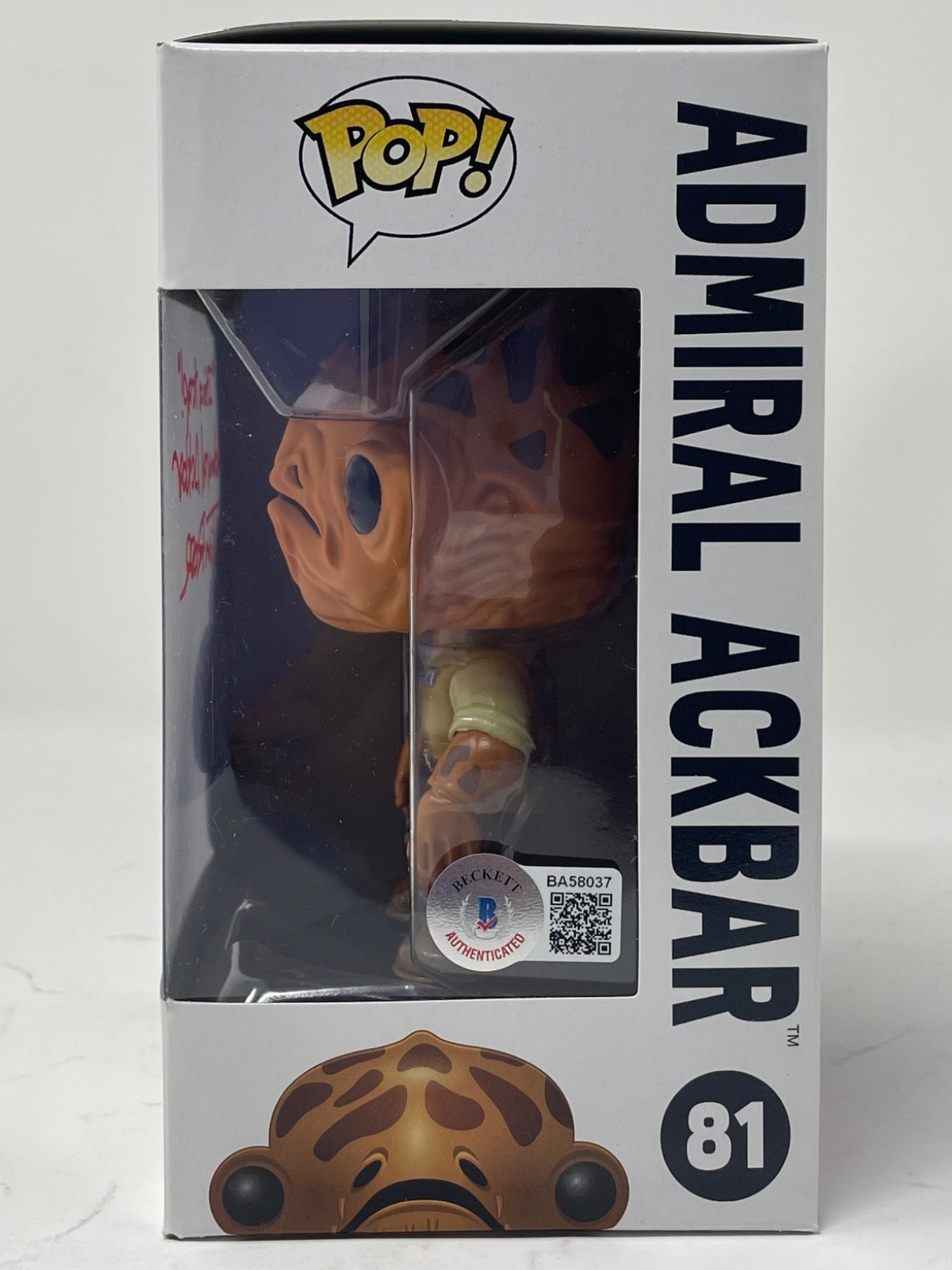 Tim Rose Signed Star Wars Admiral Ackbar Funko Pop #81 It’s A Trap Quote Beckett