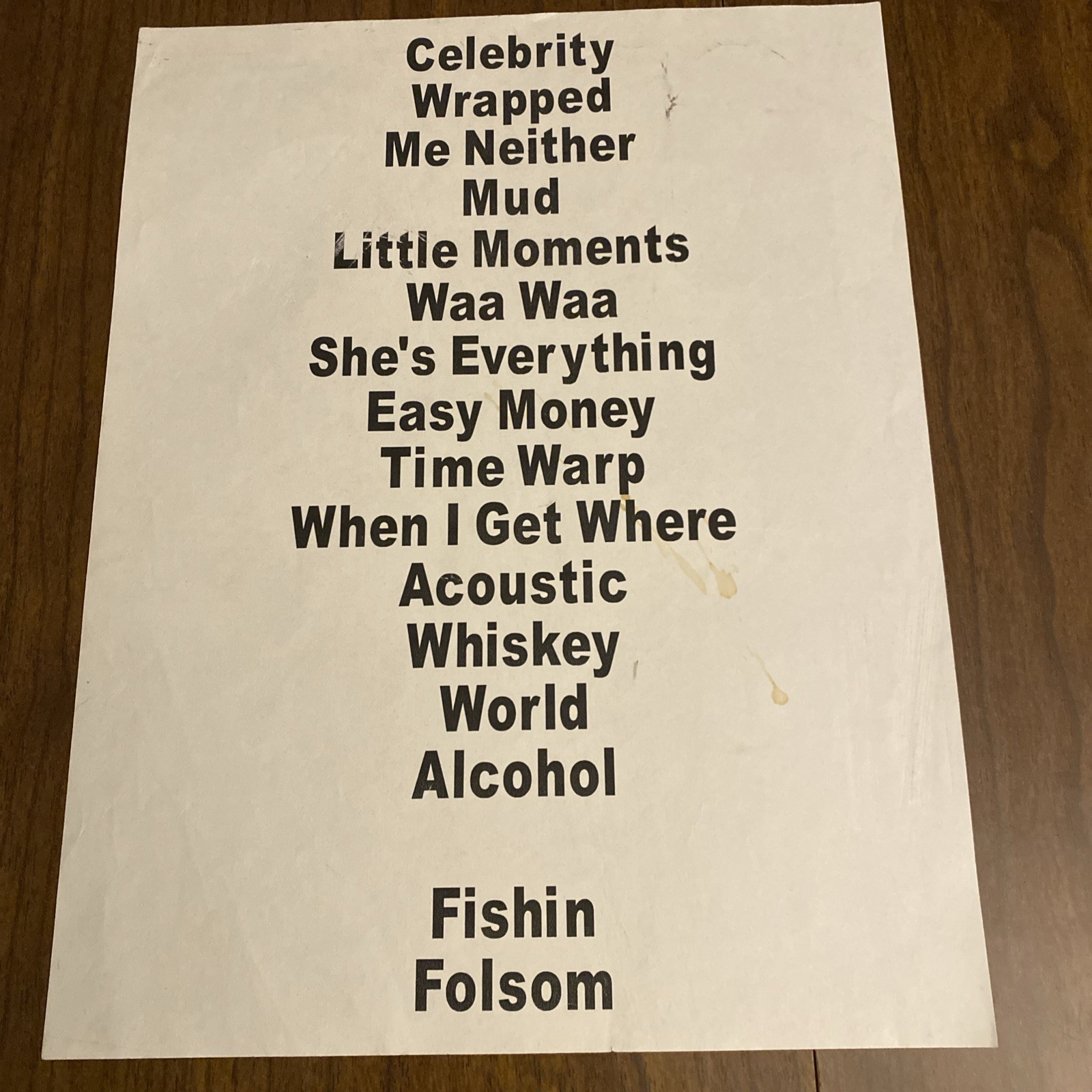 Brad Paisley 5/13/05 Stage Used Tour Setlist Original Indiana Deer Creek