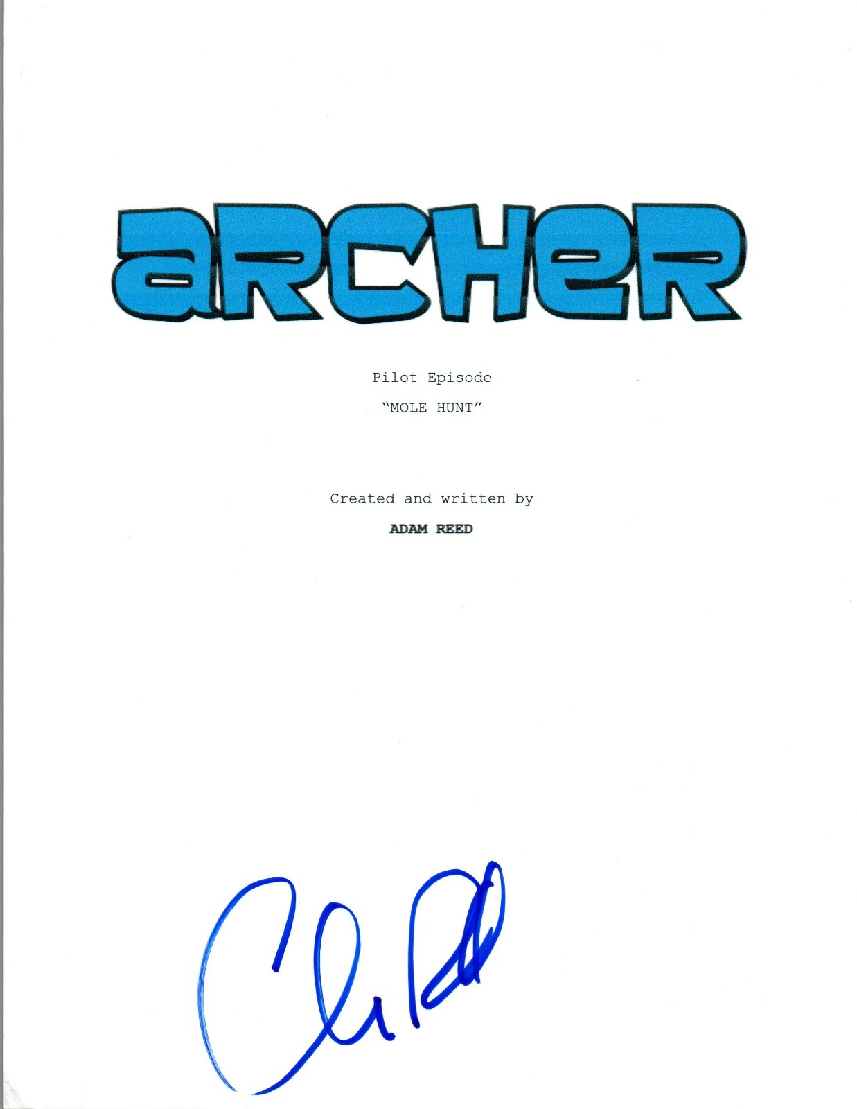 Chris Parnell Signed Autographed ARCHER “Mole Hunt” Pilot Episode Script COA