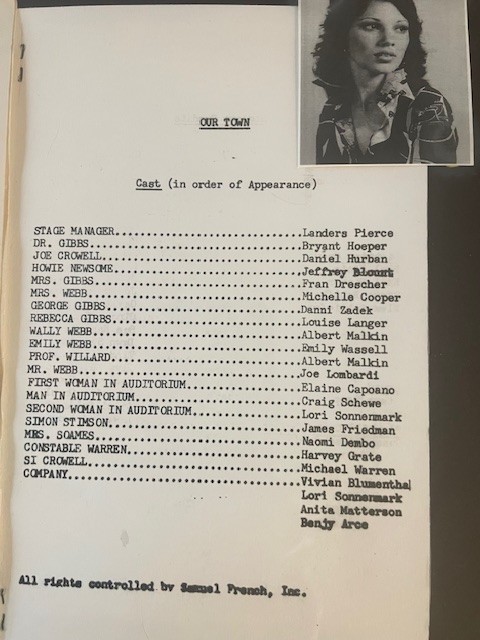 Fran Drescher Hillcrest High School Play Program “Our Town”