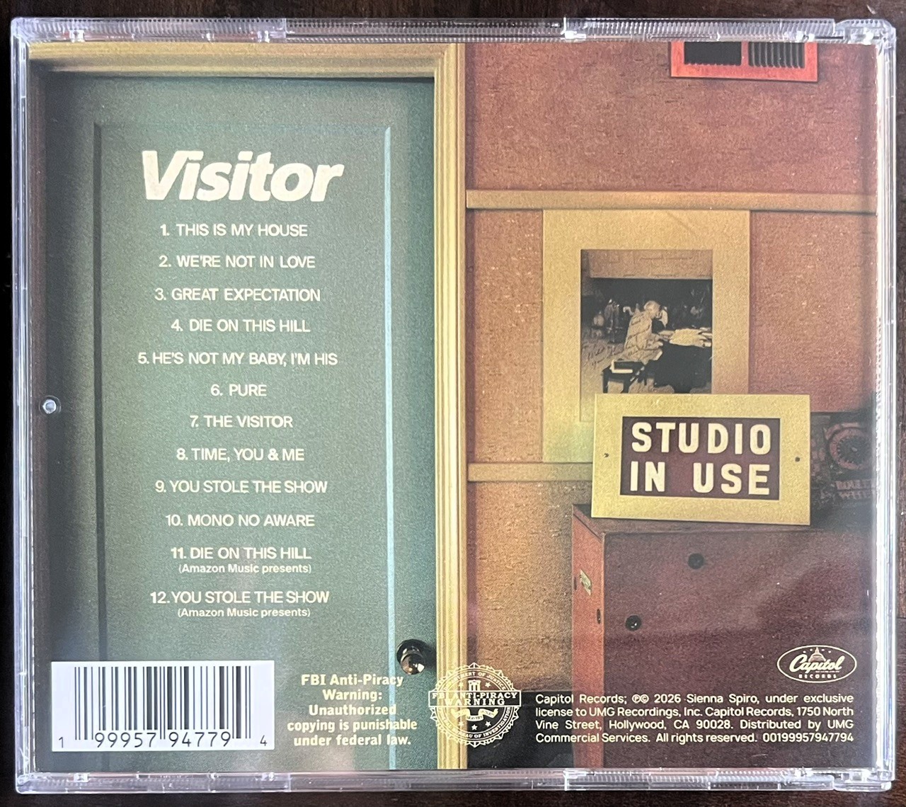 SIENNA SPIRO Visitor 2026 Ltd Ed RARE Hand Signed Card + Amazon Bonus Tracks CD!