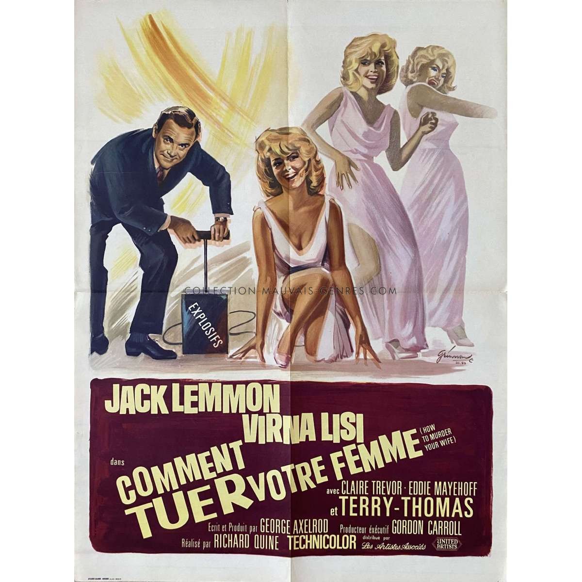 HOW TO MURDER YOUR WIFE French Movie Poster – 23×32 in. – 1965 – Jack Lemmon