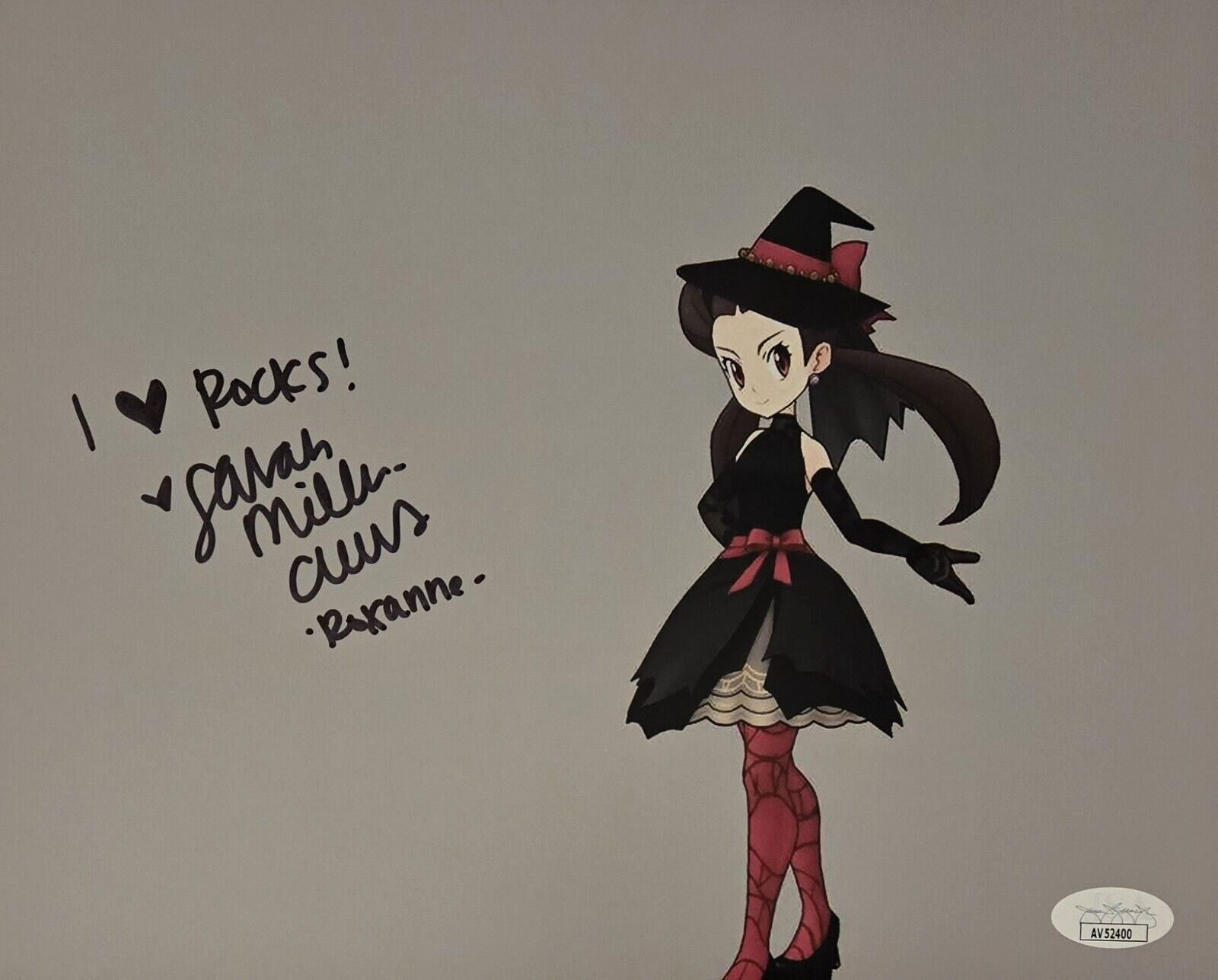 Sarah Miller Crews Signed Photo Pokemon Masters Roxanne Autograph 8×10 JSA COA