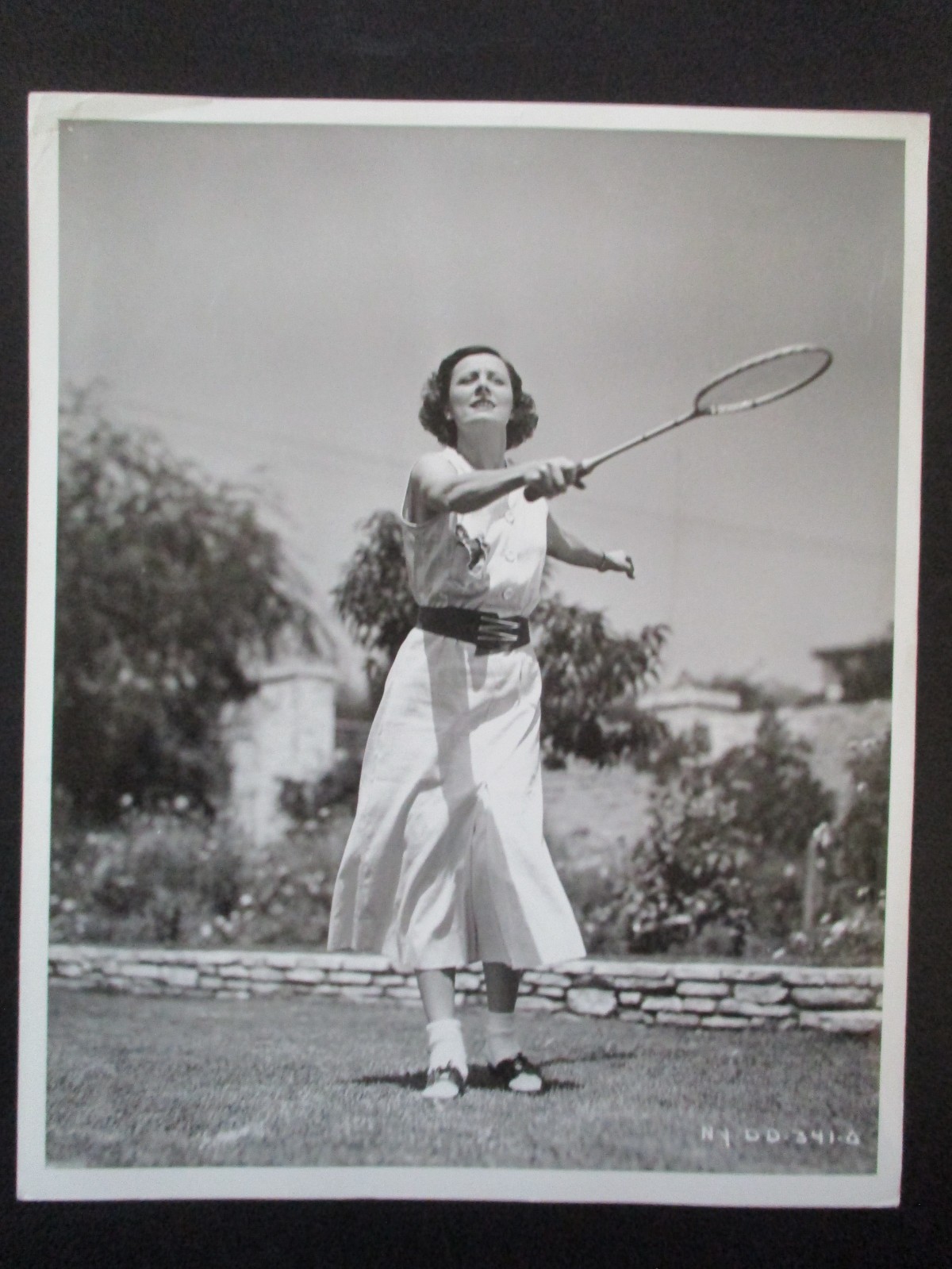 IRENE DUNNE Tennis Court Original CANDID Vintage 1933 JOHN MIEHLE RKO Photo