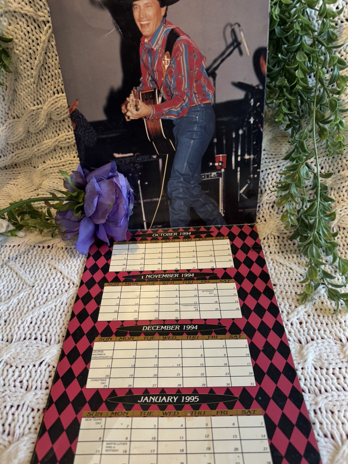 George Strait 20 Month Wall Calendar 1994–1996 Country Music 12.5×9