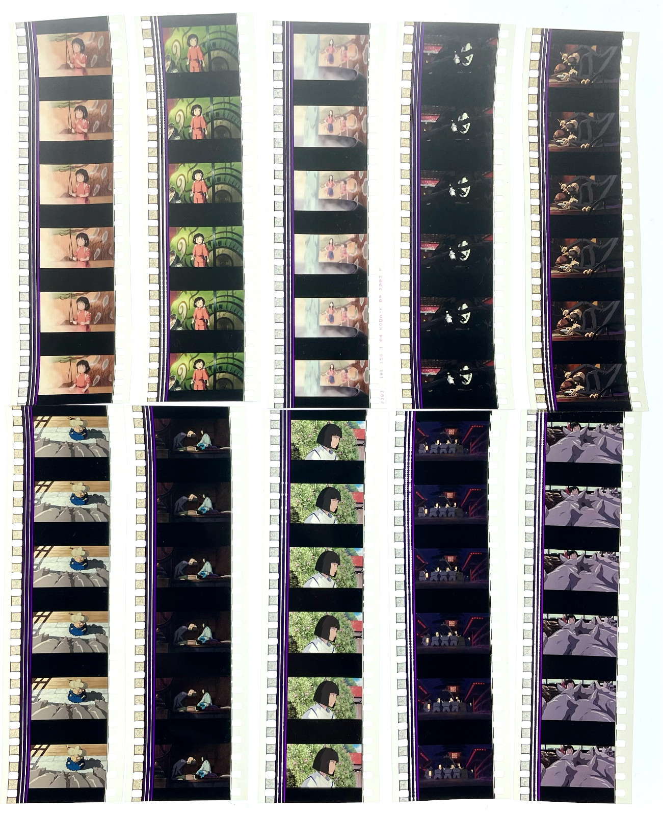 Spirited Away (2001) 35mm Film Cell 10 Strips Studio Ghibli