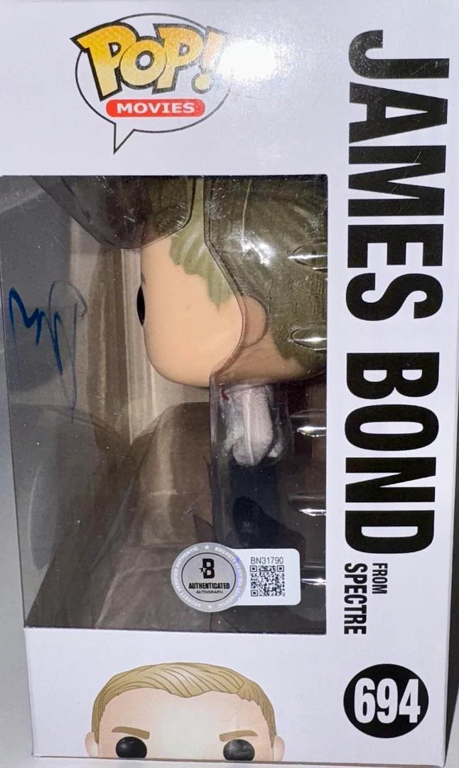 Daniel Craig Signed Funko Pop #694 James Bond (Blue Ink) – Beckett COA #2