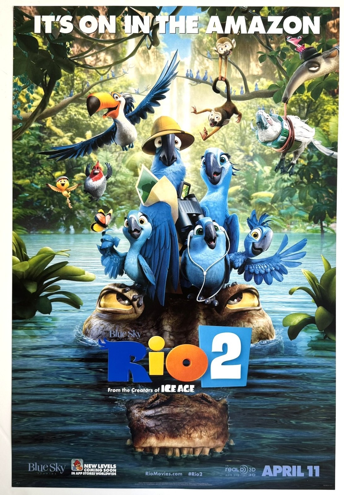 RIO 2 MOVIE POSTER – 2014 – 13 3/8” X 19 7/8” EXCELLENT CONDITION