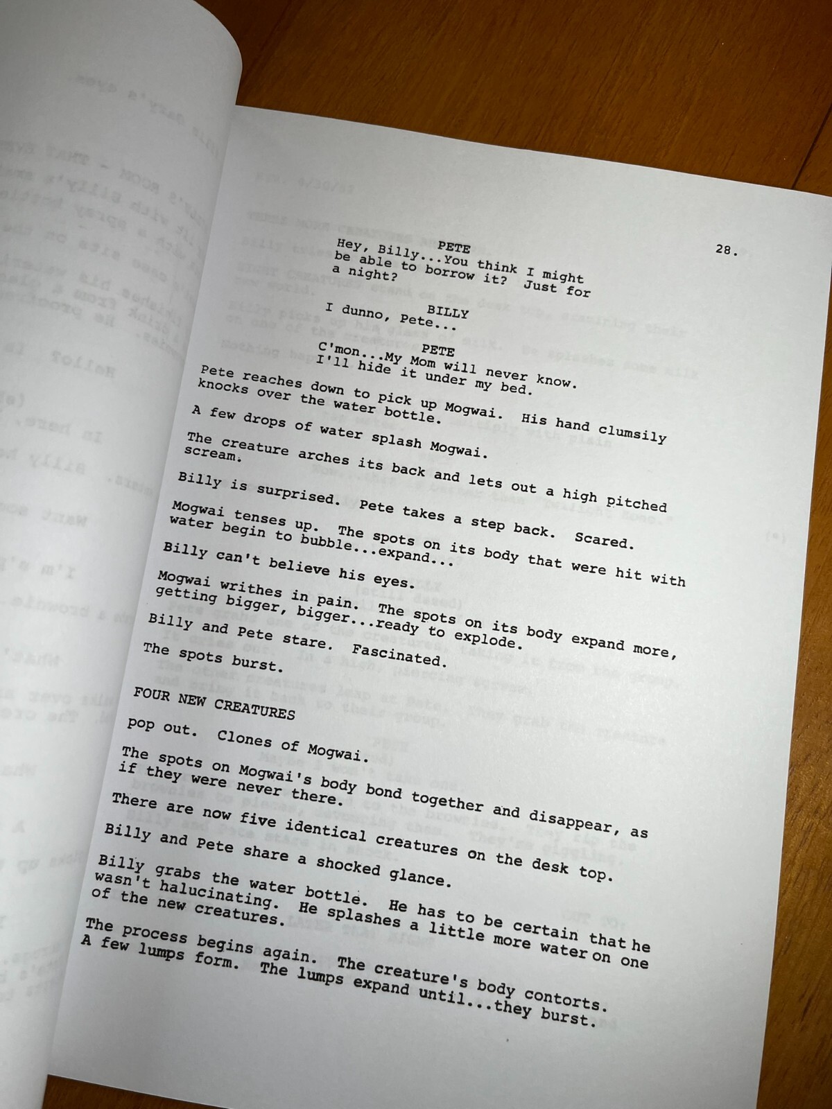 Gremlins Script Signed- Autograph Reprints- 114 Pages Long