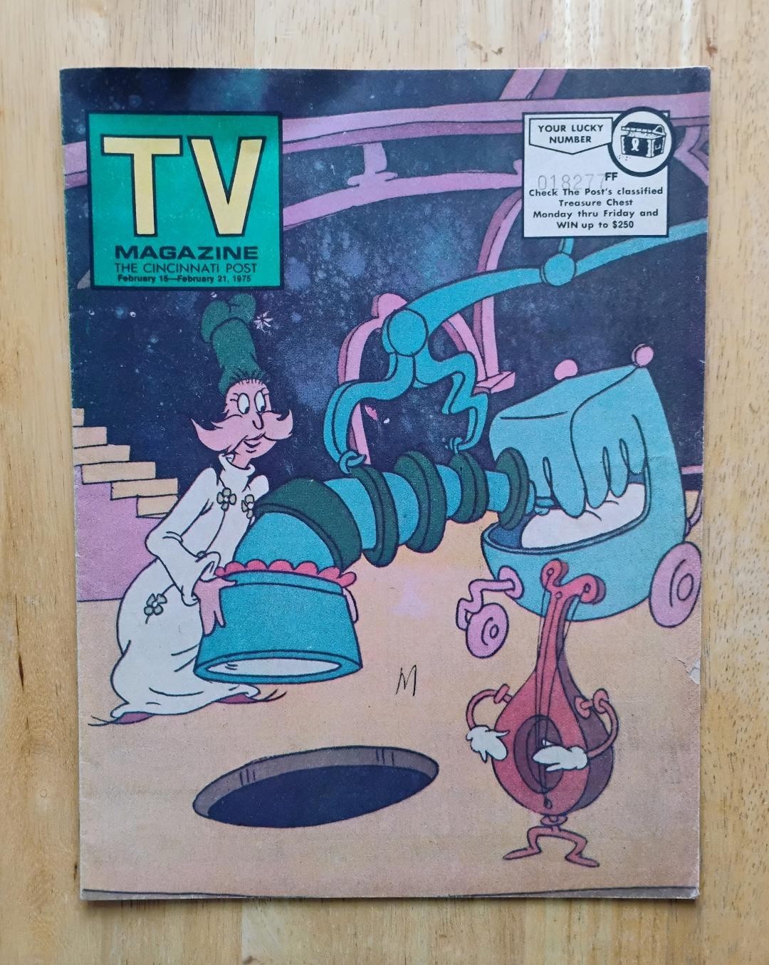 Dr Seuss – The Hoober-Bloob Highway – 1975 local TV Guide – also David Janssen