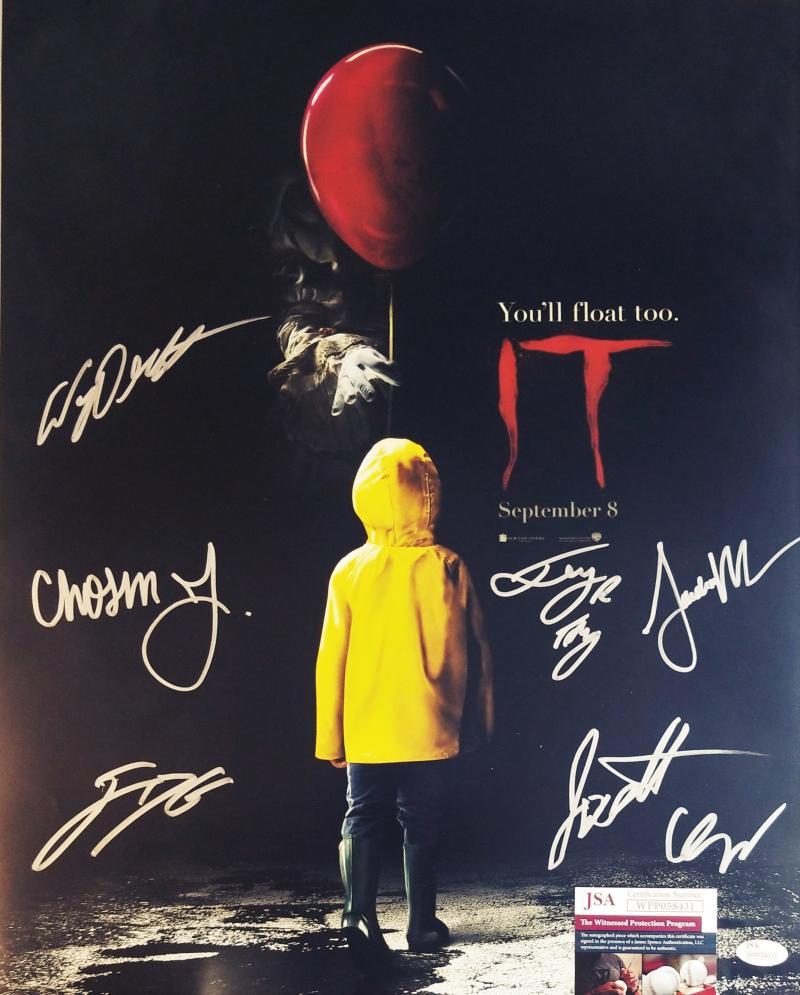 IT 7X CAST signed 16×20 Poster Finn Wolfhard Jackson Scott JSA COA 480 431