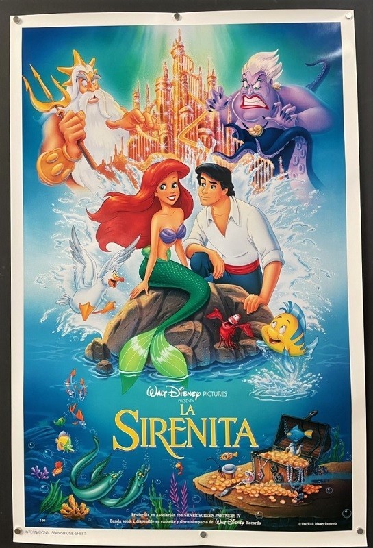 The Little Mermaid Original Movie Poster Spanish ROLLED 1989 *Hollywood Posters*