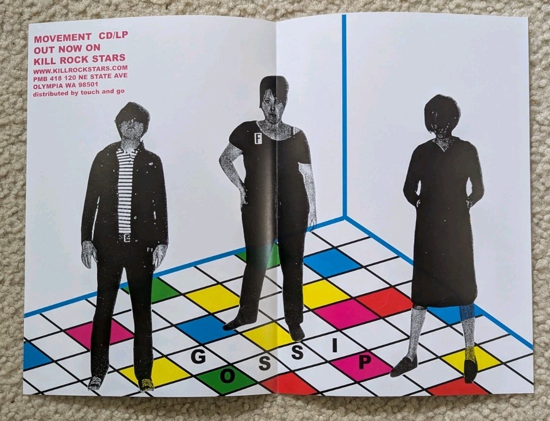 GOSSIP Movement PROMO POSTER Kill Rock Stars 2003