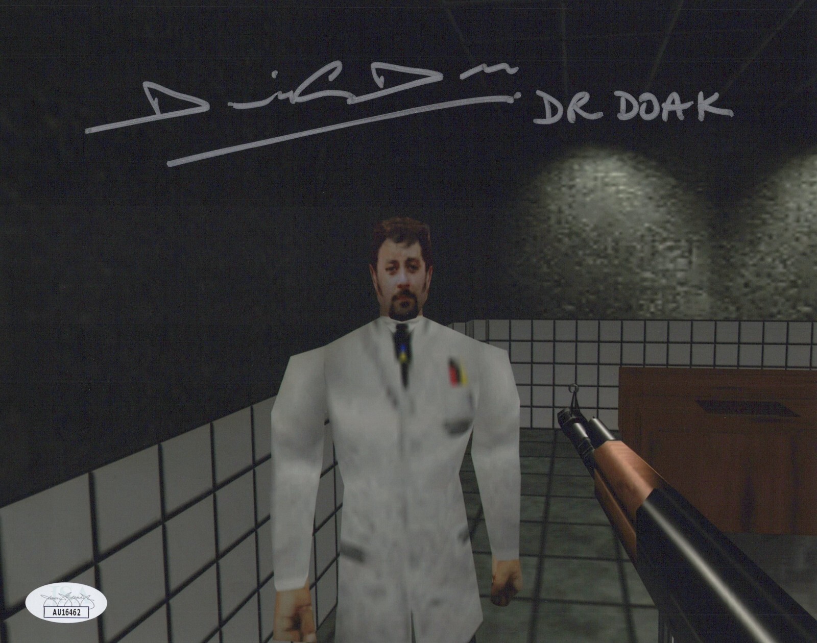 David Doak Signed 8×10 GoldenEye 007 Developer N64 Dr Doak Auto Photo JSA COA