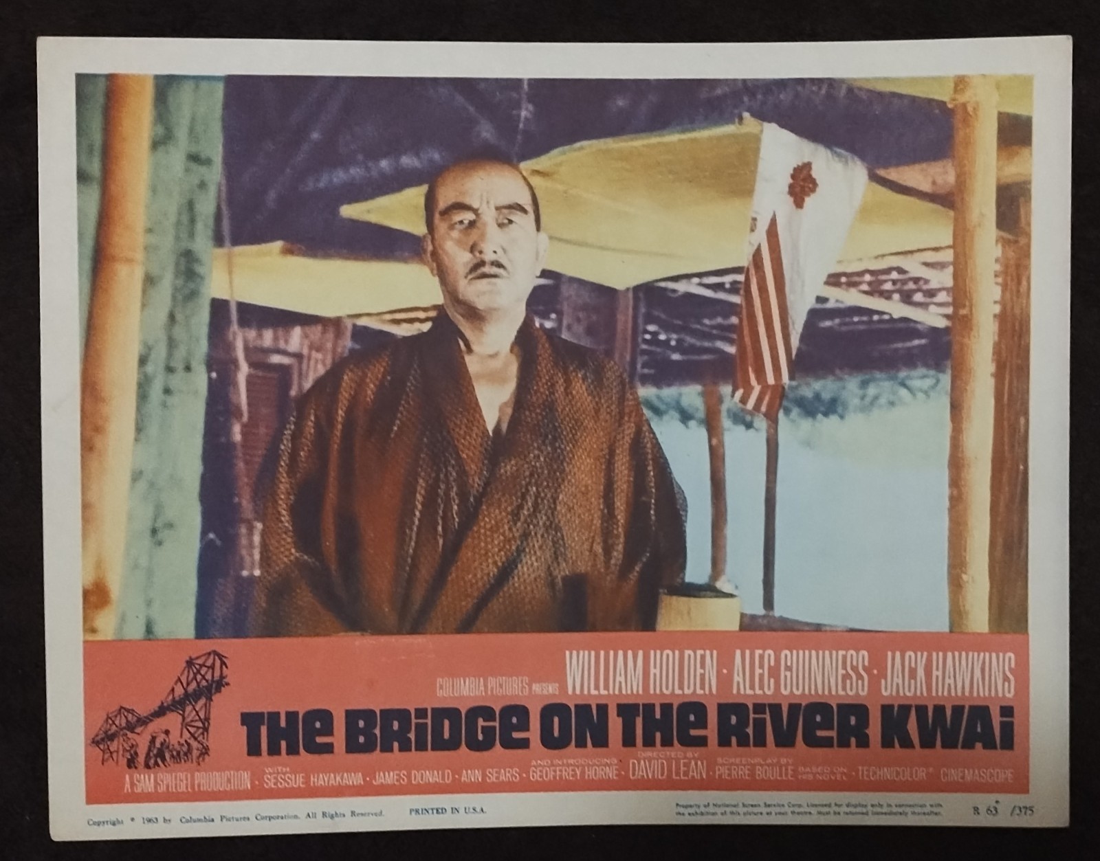 The Bridge on the River Kwai 1963R Vintage Lobby Card Sessue Hayakawa (A)
