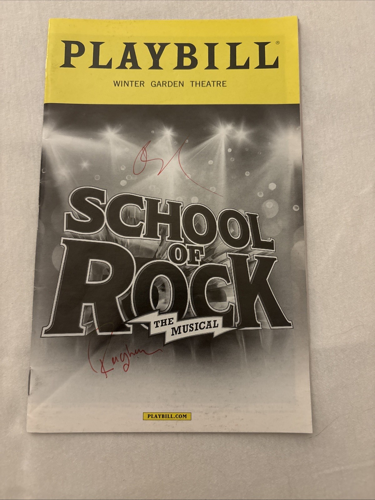 Signed SCHOOL OF ROCK Playbill (Aug 2016) Broadway NYC