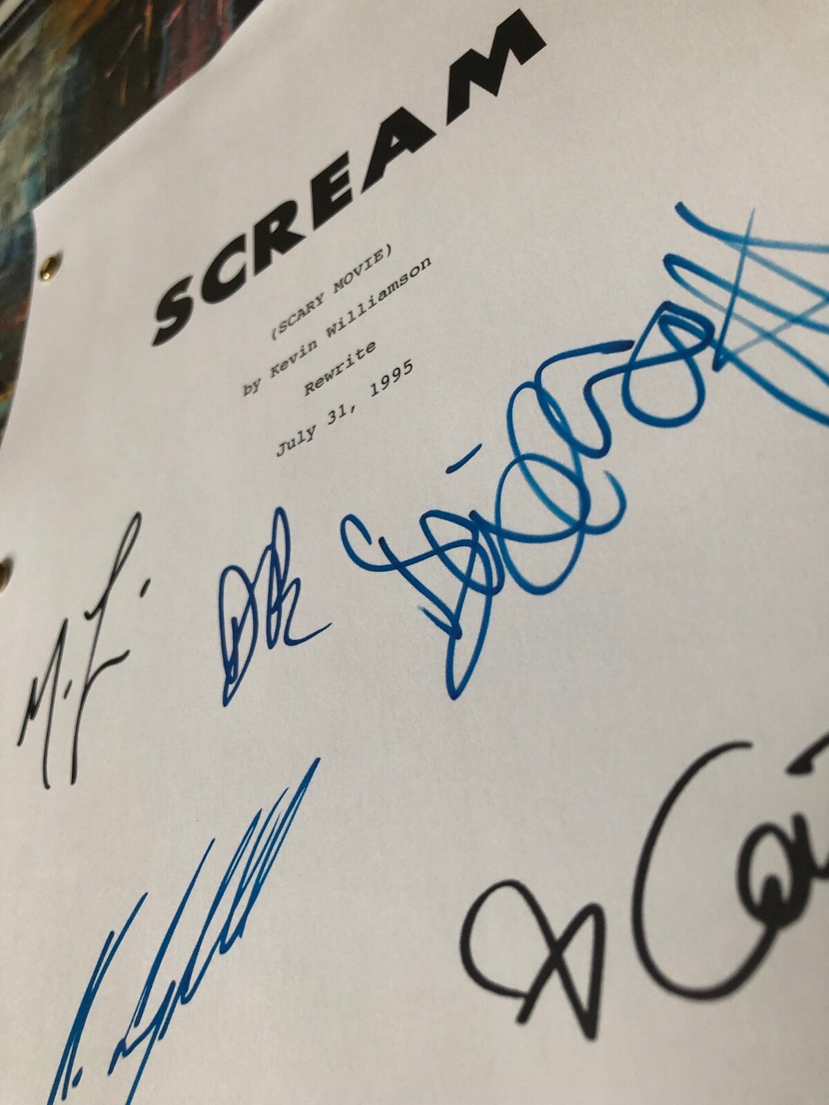 SCREAM Movie memorabilia Script Horror Movie Script