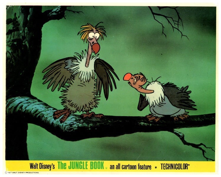 The Jungle Book Original Lobby Card Walt Disney Animation Vultures in tree 1967
