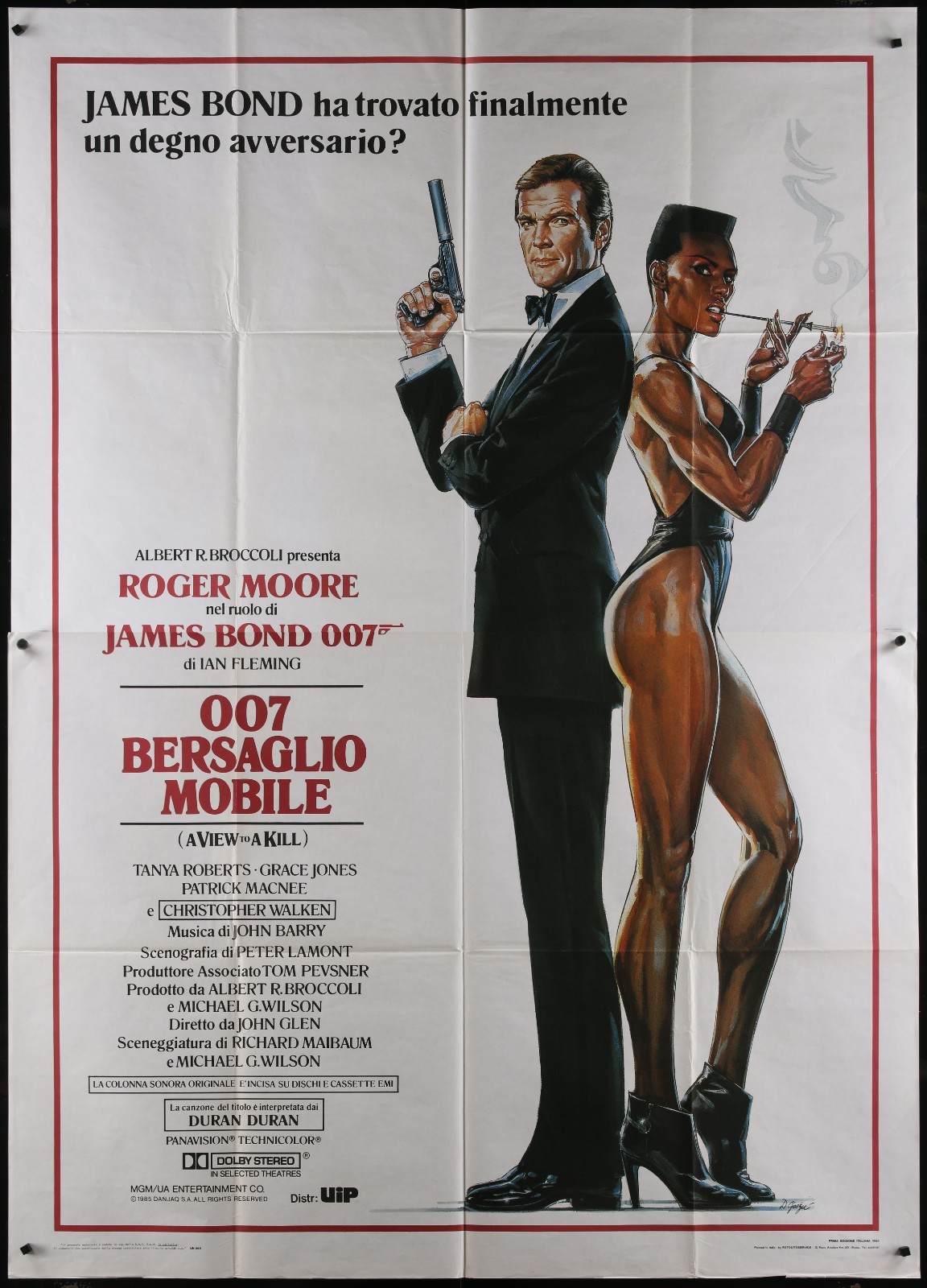 A VIEW TO A KILL 1985 Original Italian 55×78 Poster James Bond Grace Jones Gooze