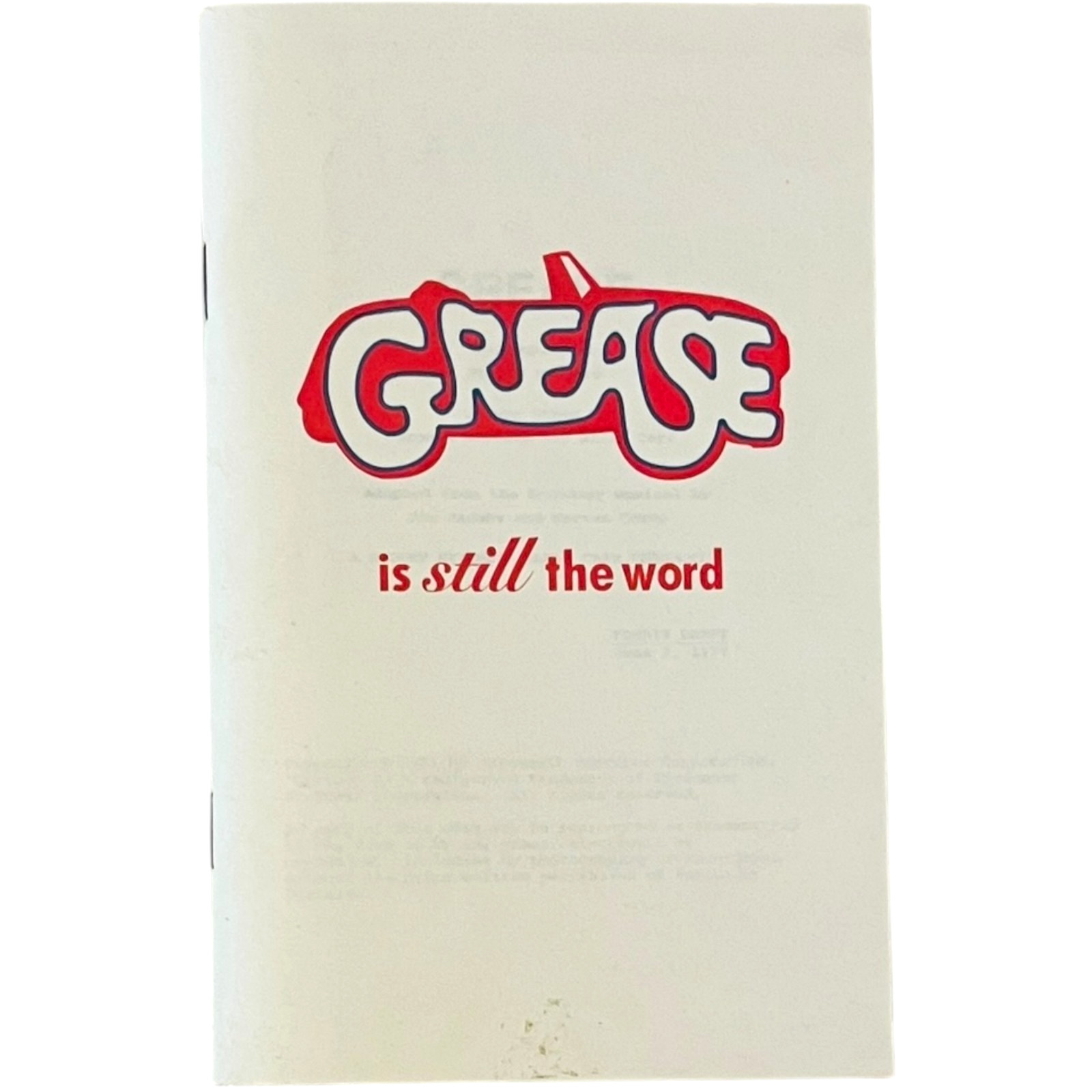 Grease Movie Is Still The Word Script Screenplay 4th Draft 1977 Paramount